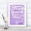Lilac Watercolour Lights My Humans Are Getting Married Personalized Wedding Sign