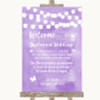 Lilac Watercolour Lights No Phone Camera Unplugged Personalized Wedding Sign