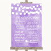 Lilac Watercolour Lights Romantic Vows Personalized Wedding Sign