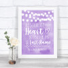 Lilac Watercolour Lights Stole Last Name Personalized Wedding Sign