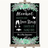 Black Mint Green & Silver Alcohol Bar Love Story Personalized Wedding Sign