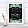 Black Mint Green & Silver Cheeseboard Cheese Song Personalized Wedding Sign