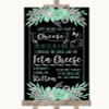 Black Mint Green & Silver Cheesecake Cheese Song Personalized Wedding Sign