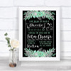 Black Mint Green & Silver Cheesecake Cheese Song Personalized Wedding Sign