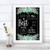 Black Mint Green & Silver Date Jar Guestbook Personalized Wedding Sign