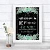 Black Mint Green & Silver Instagram Hashtag Personalized Wedding Sign