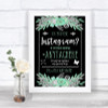 Black Mint Green & Silver Instagram Photo Sharing Personalized Wedding Sign