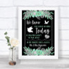 Black Mint Green & Silver Loved Ones In Heaven Personalized Wedding Sign