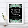 Black Mint Green & Silver My Humans Are Getting Married Wedding Sign