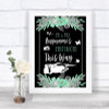 Black Mint Green & Silver Photobooth This Way Right Personalized Wedding Sign