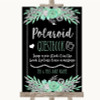 Black Mint Green & Silver Polaroid Guestbook Personalized Wedding Sign