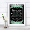 Black Mint Green & Silver Polaroid Guestbook Personalized Wedding Sign