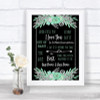 Black Mint Green & Silver When I Tell You I Love You Personalized Wedding Sign