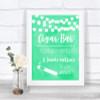 Mint Green Watercolour Lights Cigar Bar Personalized Wedding Sign