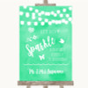 Mint Green Watercolour Lights Let Love Sparkle Sparkler Send Off Wedding Sign