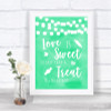 Mint Green Lights Love Is Sweet Take A Treat Candy Buffet Wedding Sign