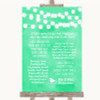 Mint Green Watercolour Lights Romantic Vows Personalized Wedding Sign