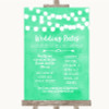 Mint Green Watercolour Lights Rules Of The Wedding Personalized Wedding Sign