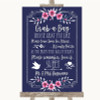 Navy Blue Pink & Silver Grab A Bag Candy Buffet Cart Sweets Wedding Sign