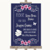 Navy Blue Pink & Silver Jenga Guest Book Personalized Wedding Sign