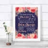 Navy Blue Blush Rose Gold Cheesecake Cheese Song Personalized Wedding Sign