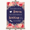 Navy Blue Blush Rose Gold Heaven Loved Ones Personalized Wedding Sign