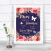 Navy Blue Blush Rose Gold I Love You Message For Mum Personalized Wedding Sign