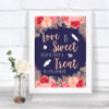 Navy Blue Blush Rose Gold Love Is Sweet Take A Treat Candy Buffet Wedding Sign