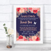 Navy Blue Blush Rose Gold Photo Guestbook Friends & Family Wedding Sign