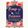 Navy Blue Blush Rose Gold Pimp Your Prosecco Personalized Wedding Sign