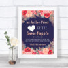 Navy Blue Blush Rose Gold Puzzle Piece Guest Book Personalized Wedding Sign