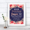 Navy Blue Blush Rose Gold Toiletries Comfort Basket Personalized Wedding Sign