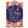Navy Blue Blush Rose Gold Cards & Gifts Table Personalized Wedding Sign