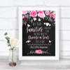 Chalk Watercolour Pink Floral As Families Become One Seating Plan Wedding Sign