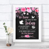 Chalk Style Watercolour Pink Floral Loved Ones In Heaven Wedding Sign