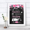 Chalk Style Watercolour Pink Floral Photobooth This Way Right Wedding Sign