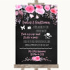 Chalk Style Watercolour Pink Floral Pick A Prop Photobooth Wedding Sign