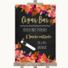 Pink Coral Orange & Purple Cigar Bar Personalized Wedding Sign