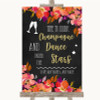 Pink Coral Orange & Purple Drink Champagne Dance Stars Personalized Wedding Sign