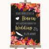 Pink Coral Orange & Purple Heaven Loved Ones Personalized Wedding Sign