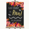 Pink Coral Orange & Purple Last Chance To Run Personalized Wedding Sign