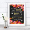 Pink Coral Orange & Purple Plant Seeds Favours Personalized Wedding Sign