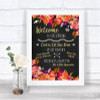 Pink Coral Orange & Purple Welcome Order Of The Day Personalized Wedding Sign