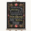 Chalk Style Blush Pink Rose & Gold Cheeseboard Cheese Song Wedding Sign