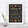 Chalk Blush Pink Rose & Gold Don't Post Photos Online Social Media Wedding Sign