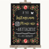 Chalk Style Blush Pink Rose & Gold Instagram Hashtag Personalized Wedding Sign