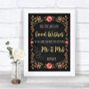 Chalk Style Blush Pink Rose & Gold Blow Bubbles Personalized Wedding Sign