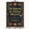 Chalk Style Blush Pink Rose & Gold My Humans Are Getting Married Wedding Sign