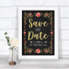 Chalk Style Blush Pink Rose & Gold Save The Date Personalized Wedding Sign