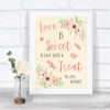 Blush Peach Floral Love Is Sweet Take A Treat Candy Buffet Wedding Sign